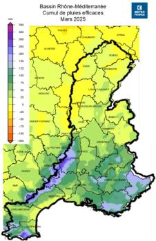 Precipitations efficaces mars 2025